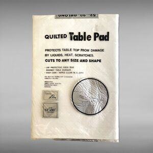 Quilted Flannel Backing Table Pad Cut to Size 52 x 90 Oblong Vintage